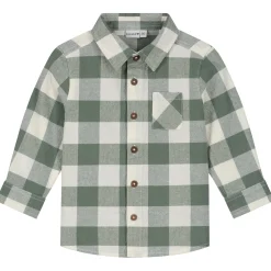 Prénatal baby blouse lange mouwen ruit groen