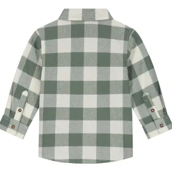 Prénatal baby blouse lange mouwen ruit groen