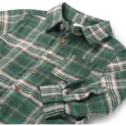 Prénatal baby blouse lange mouwen ruit groen