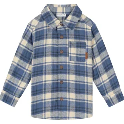 Prénatal baby blouse lange mouwen ruit blauw