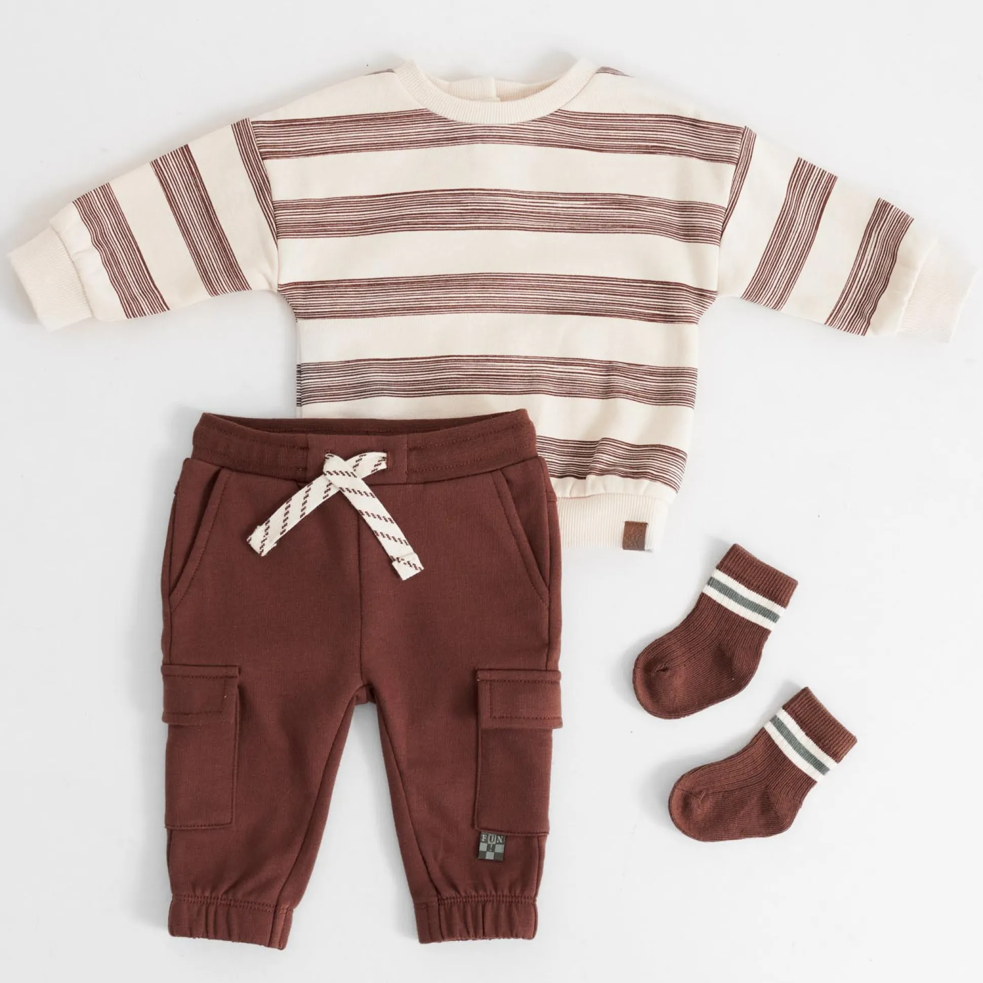 Prénatal baby broek effen bruin
