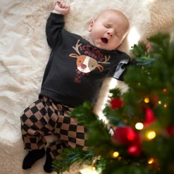 Prénatal baby broek ruit bruin