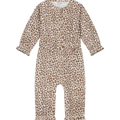 Prénatal baby jumpsuit lange mouwen panterprint beige