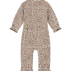 Prénatal baby jumpsuit lange mouwen panterprint beige