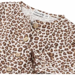 Prénatal baby jumpsuit lange mouwen panterprint beige