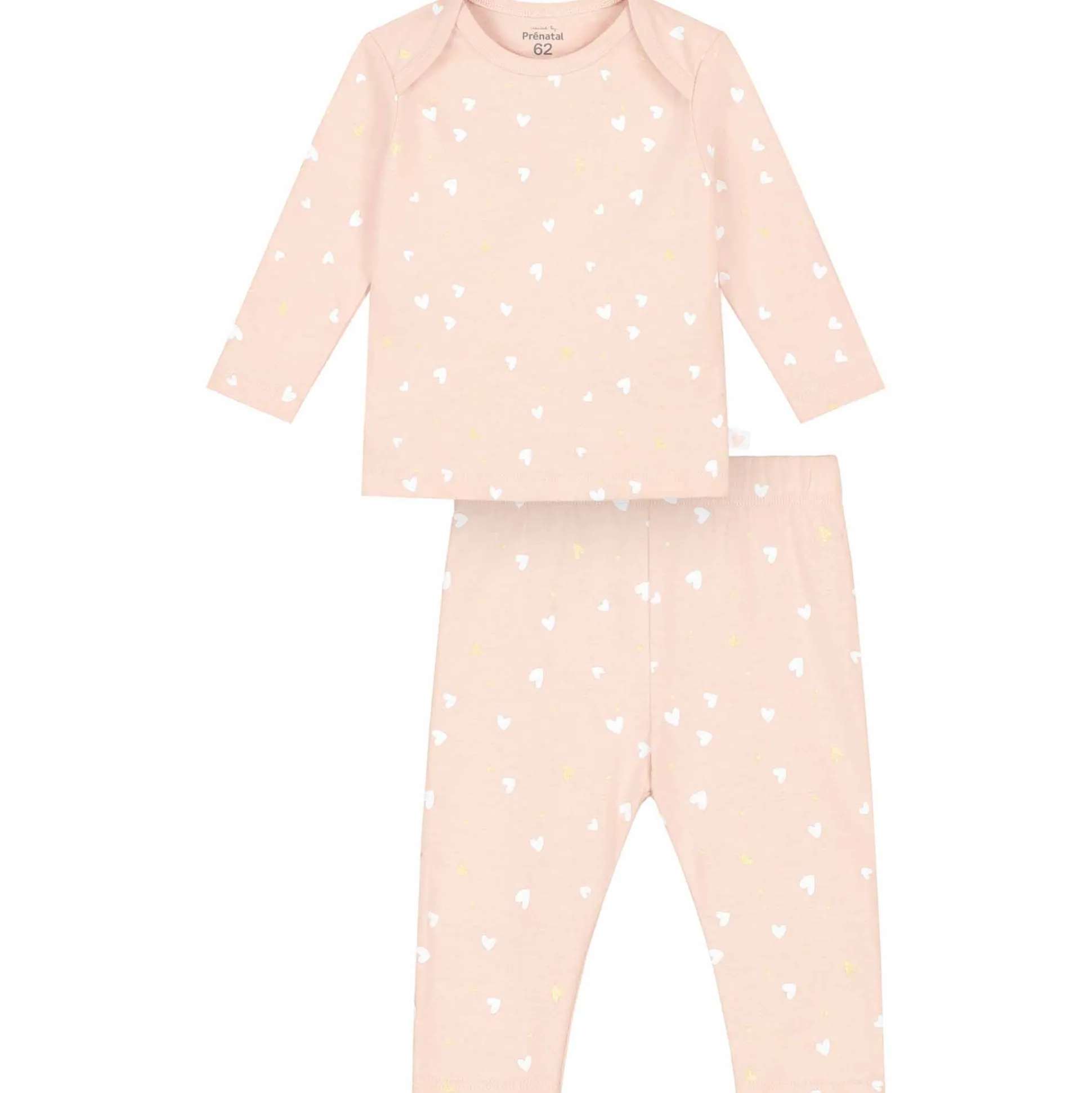 Prénatal baby pyjama hartjes roze