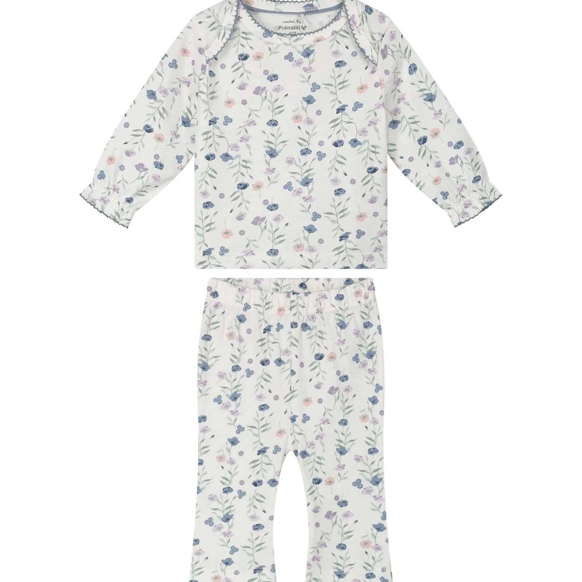 Prénatal baby pyjama poppy bloem wit