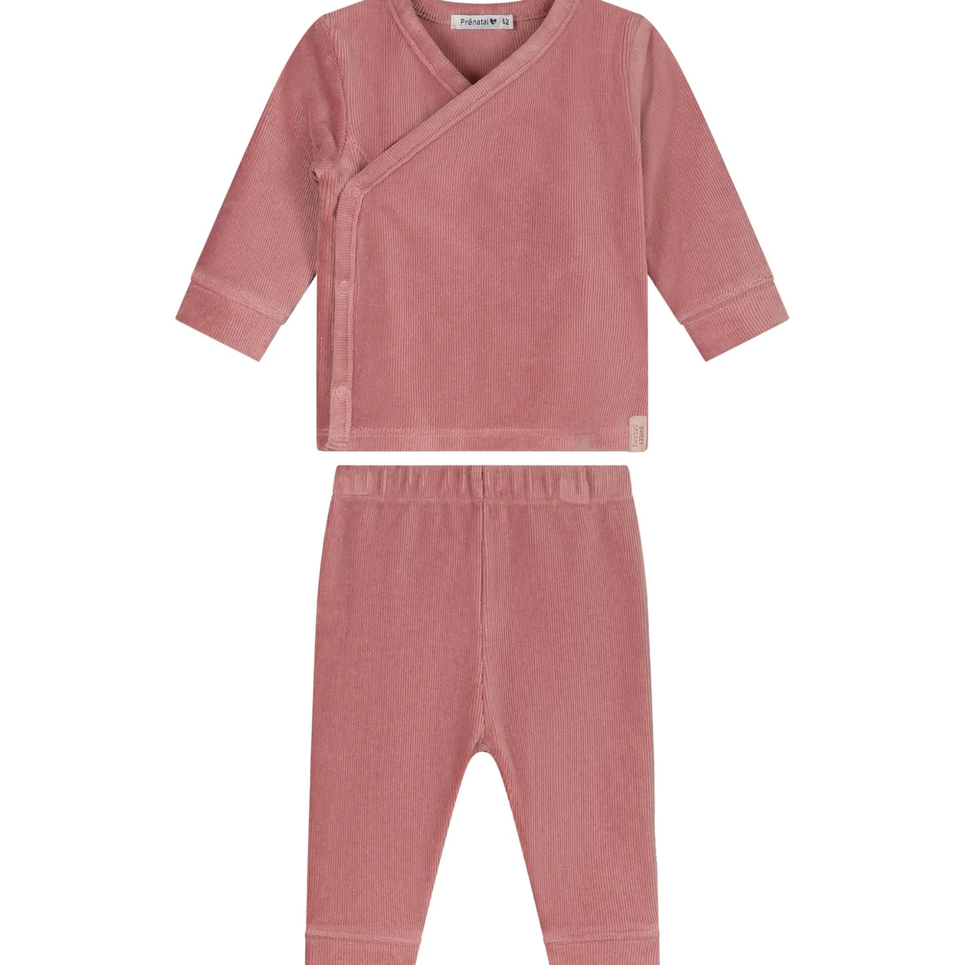 Prénatal baby pyjama rib velour roze