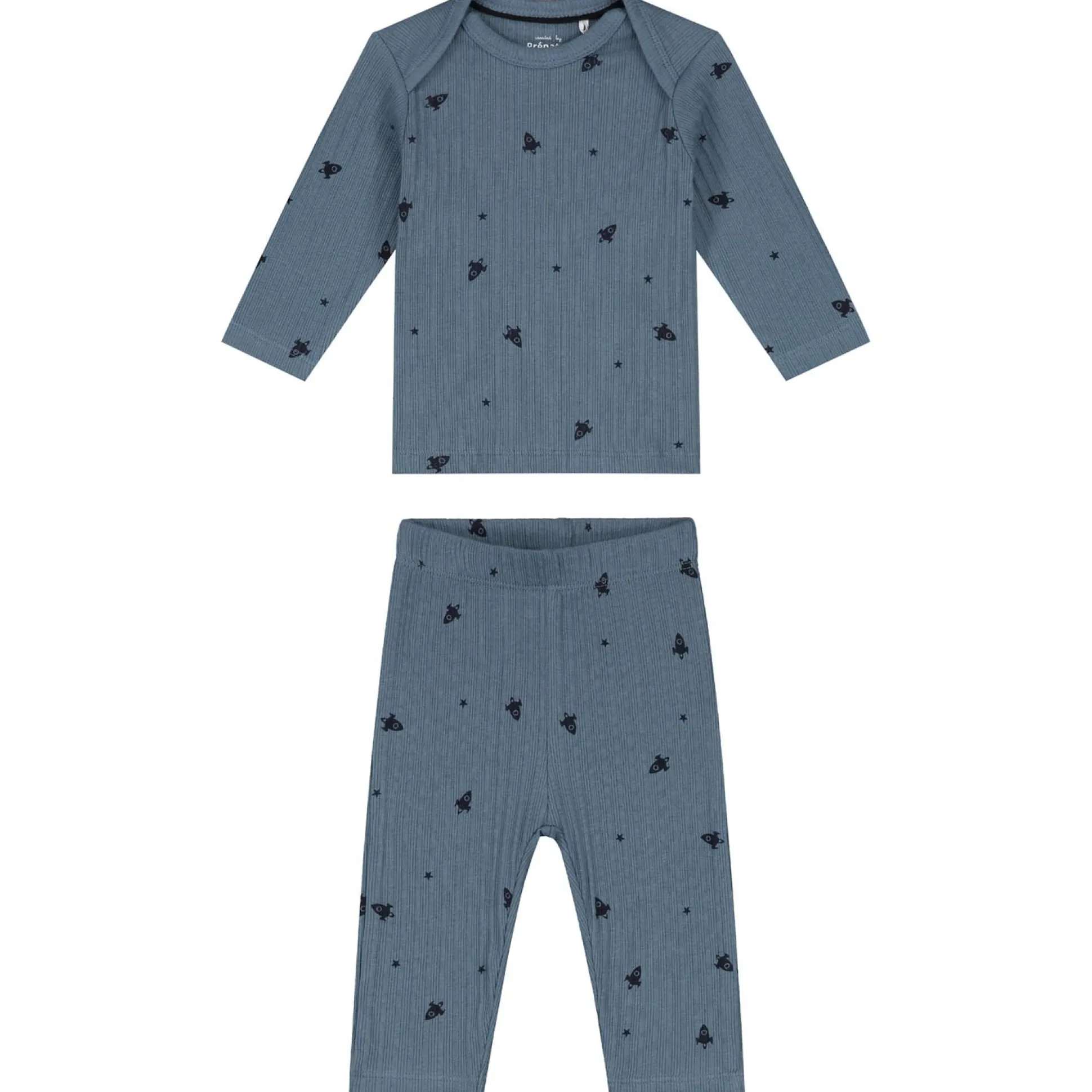 Prénatal baby pyjama ruimte rib blauw