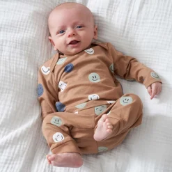 Prénatal baby pyjama smiley bruin