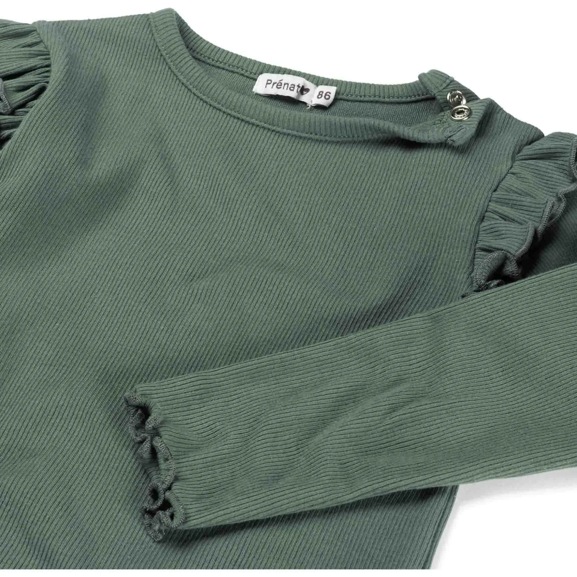Prénatal baby shirt lange mouwen effen groen