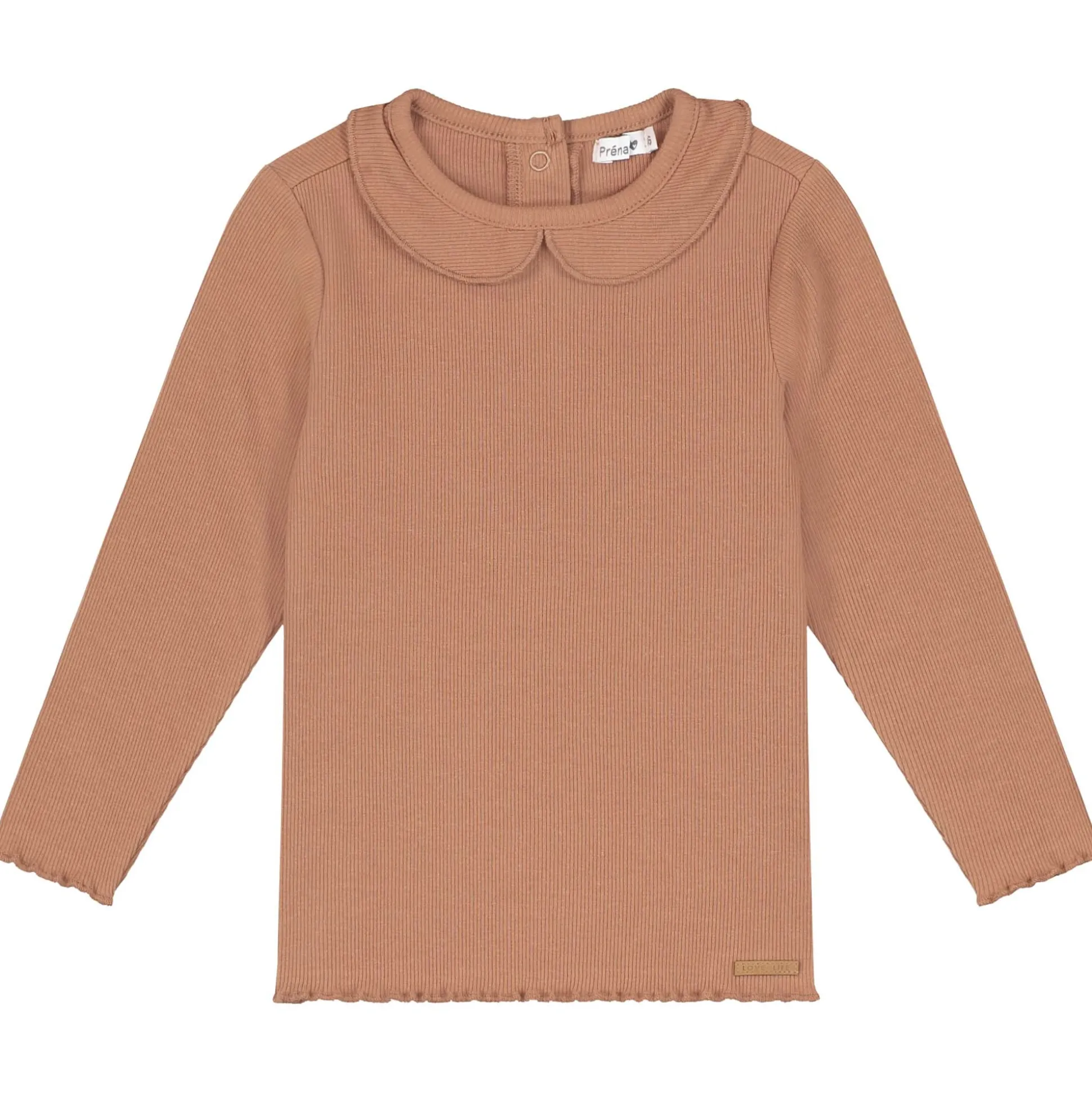 Prénatal baby shirt lange mouwen effen bruin