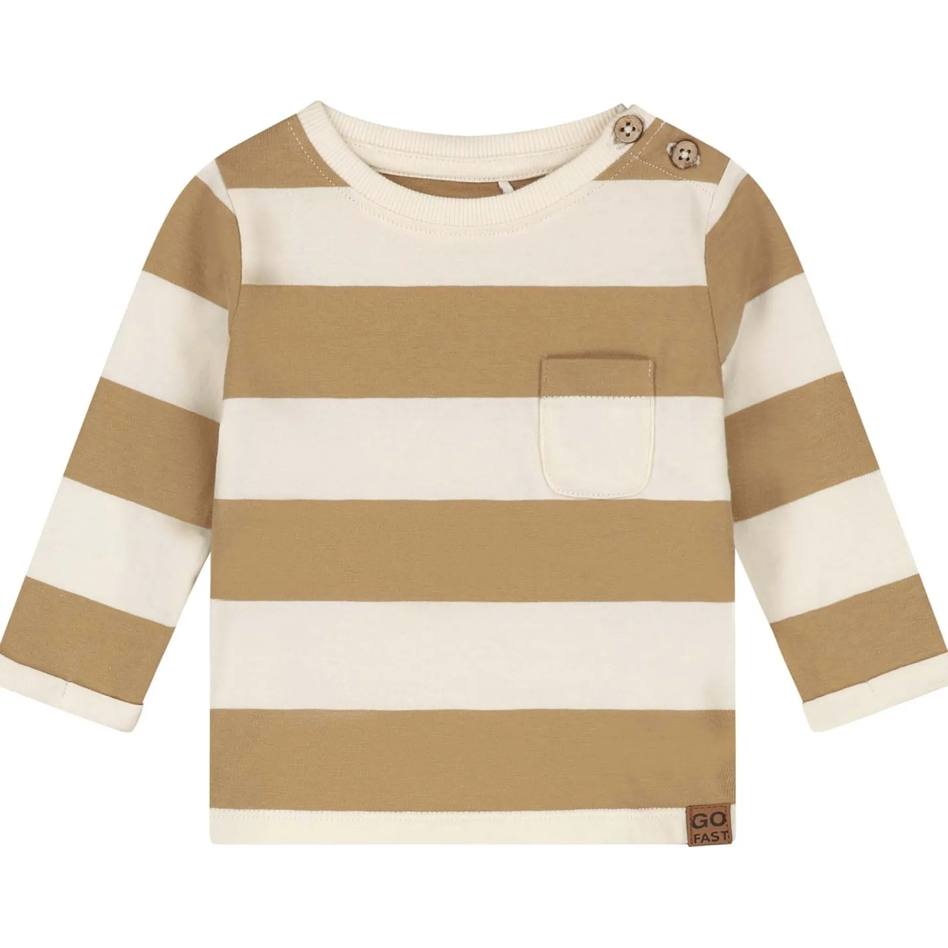 Prénatal baby shirt lange mouwen strepen bruin