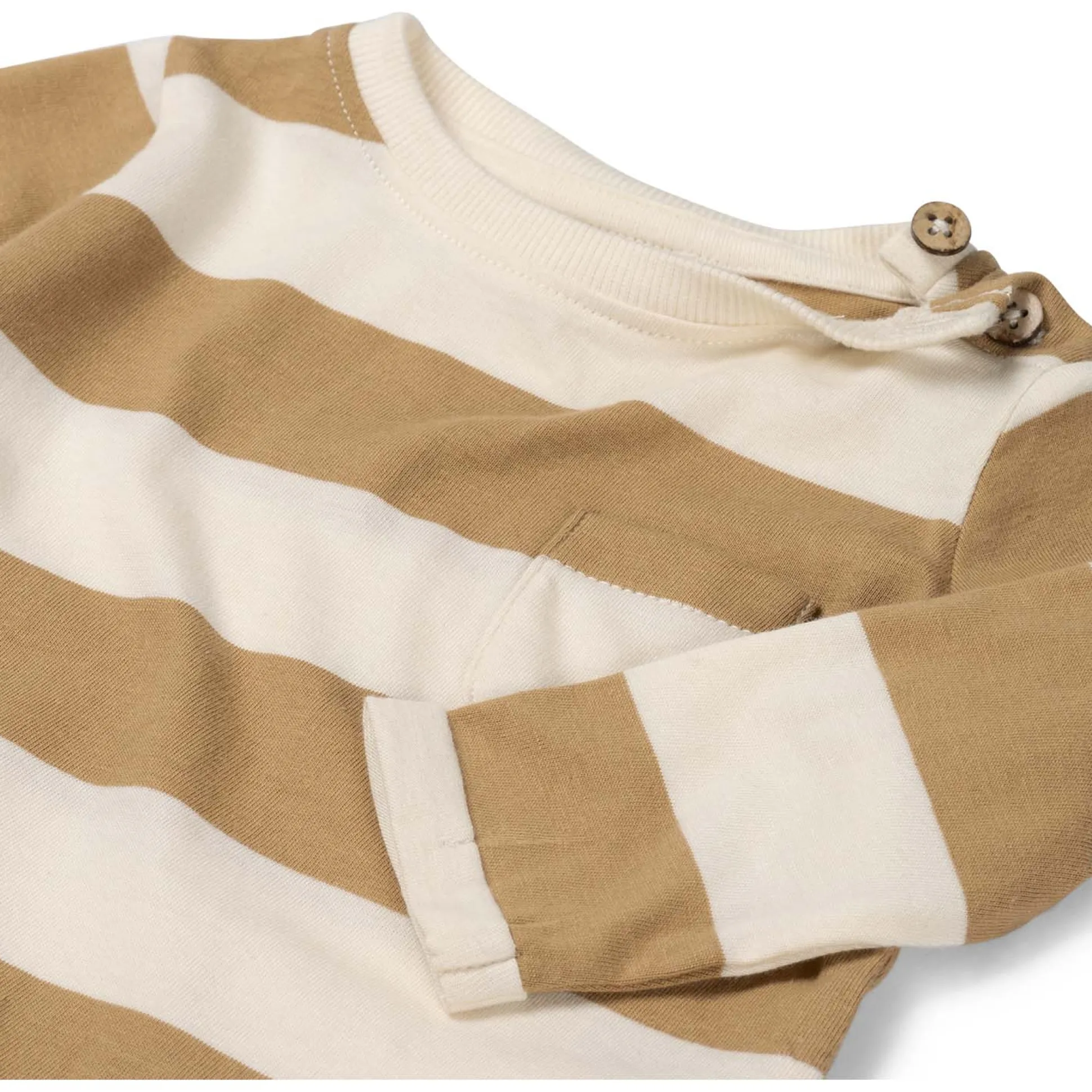 Prénatal baby shirt lange mouwen strepen bruin