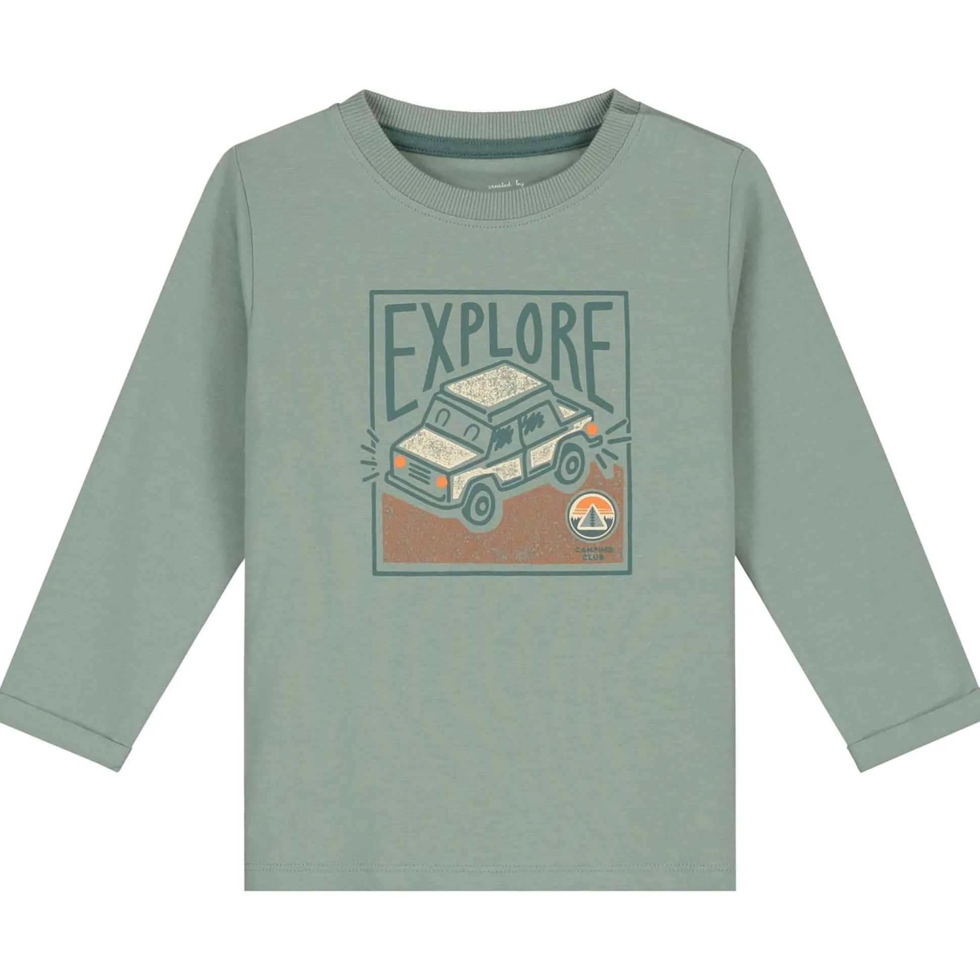 Prénatal baby shirt lange mouwen printopdruk groen