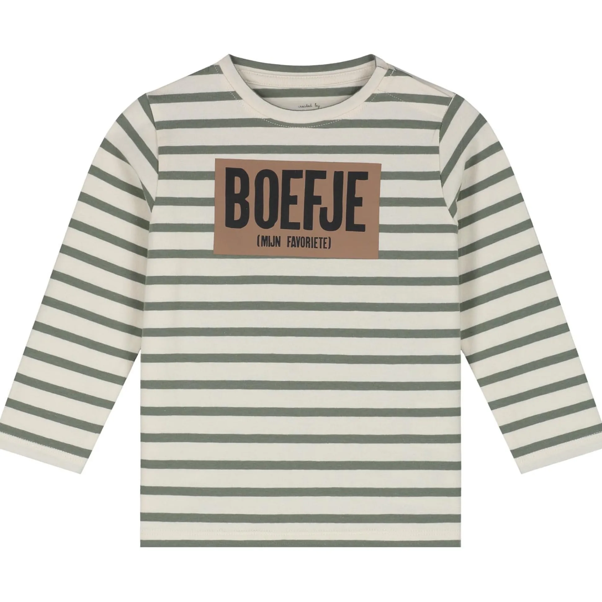 Prénatal baby shirt lange mouwen tekst beige