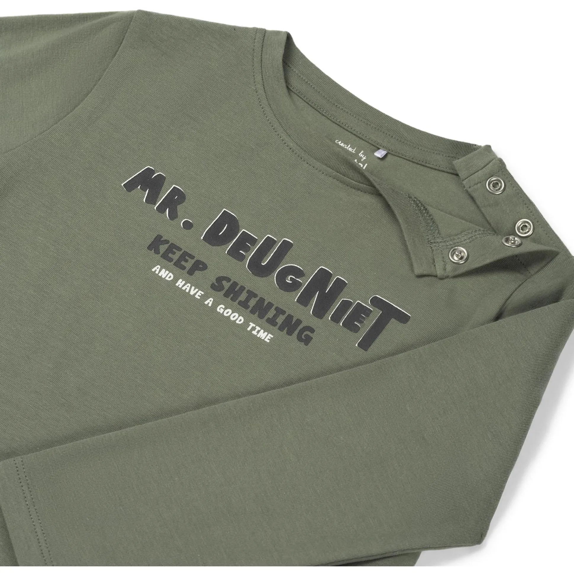 Prénatal baby shirt lange mouwen tekst groen