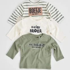Prénatal baby shirt lange mouwen tekst groen