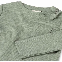 Prénatal baby shirt lange mouwen effen groen