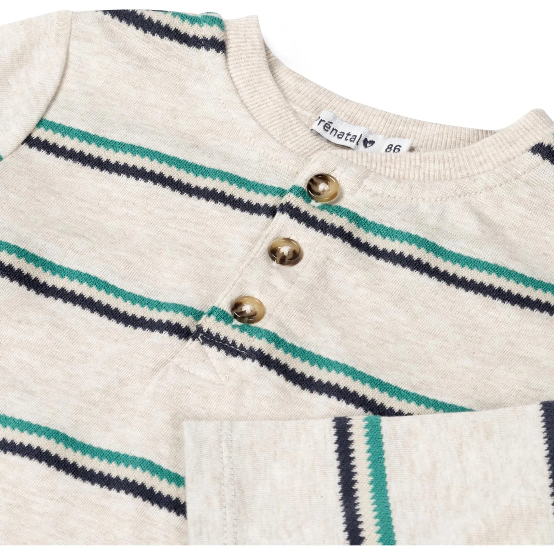 Prénatal baby shirt lange mouwen strepen multi