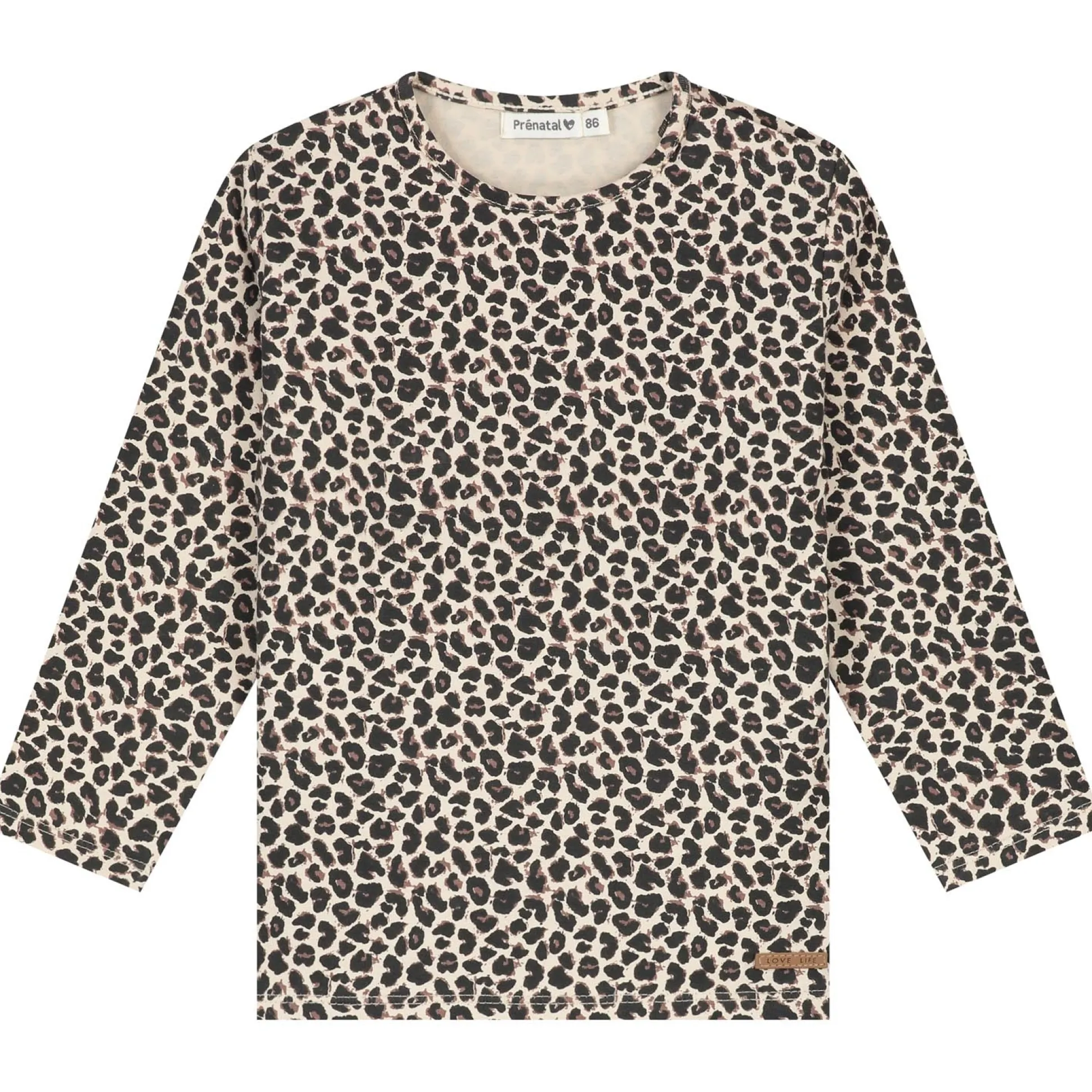 Prénatal baby shirt lange mouwen panterprint beige