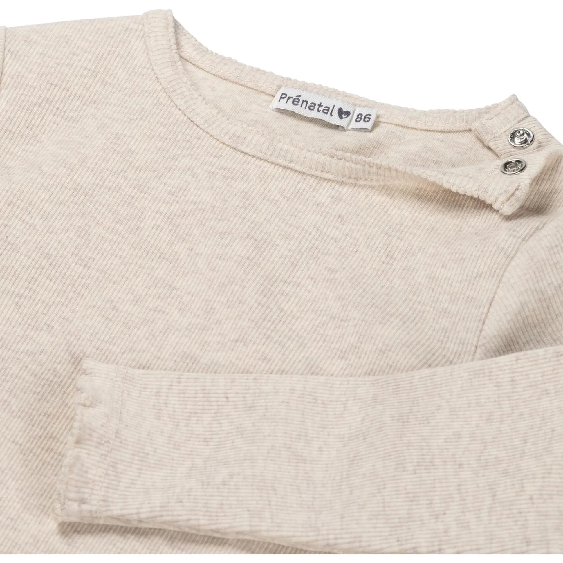 Prénatal baby shirt lange mouwen effen beige