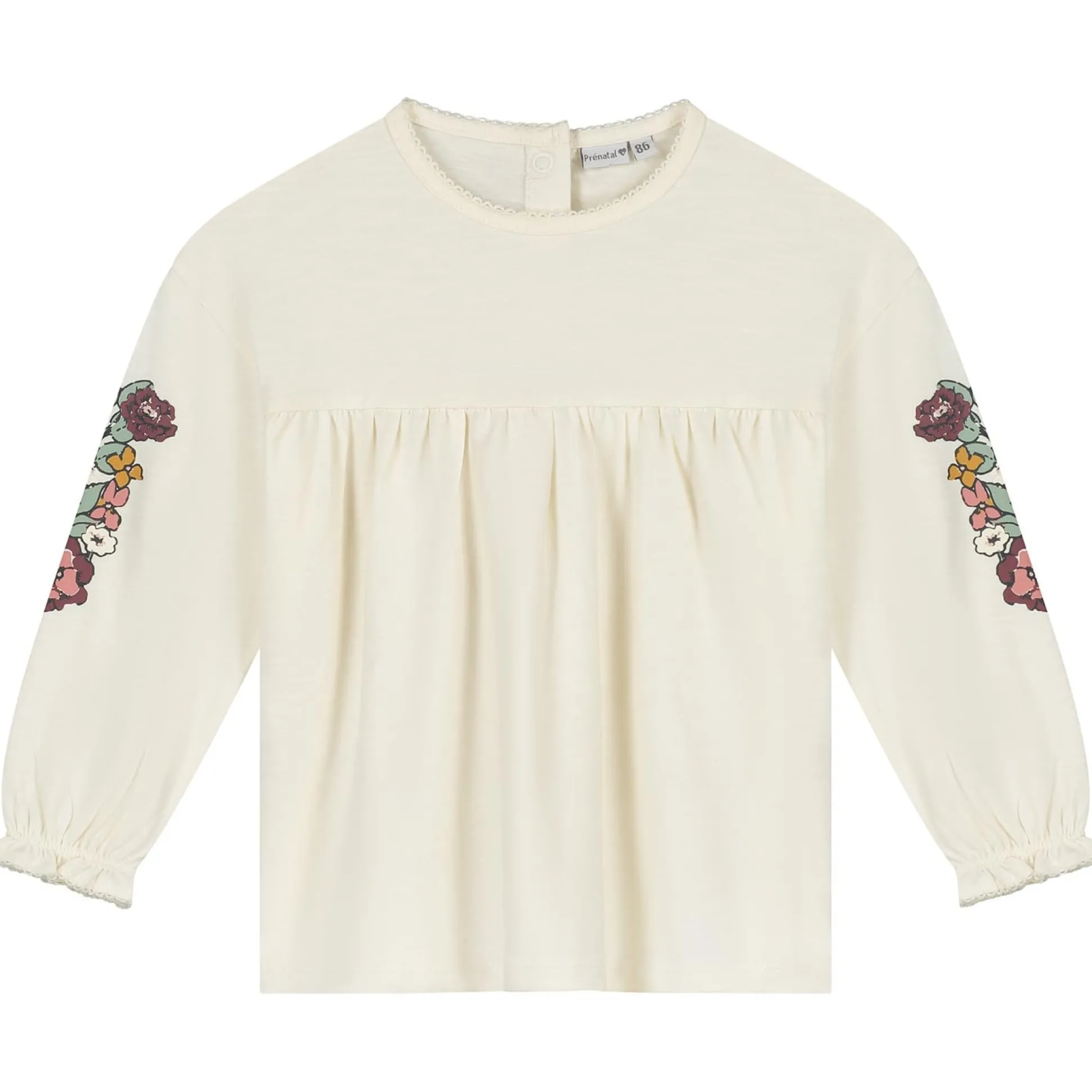 Prénatal baby shirt lange mouwen effen wit