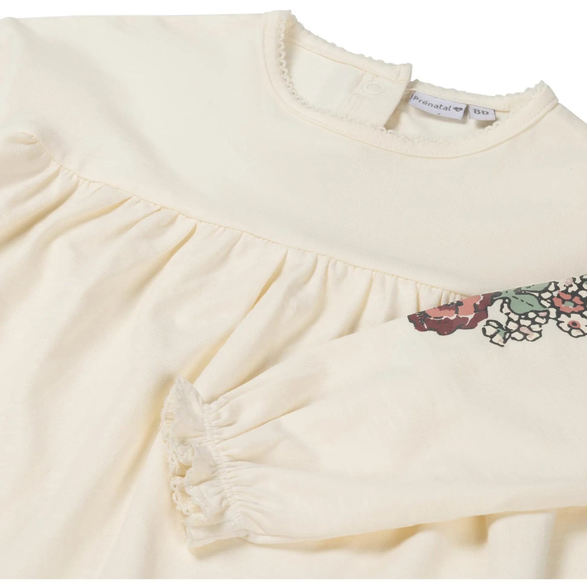 Prénatal baby shirt lange mouwen effen wit