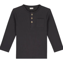 Prénatal baby shirt lange mouwen effen antraciet