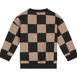 Prénatal baby sweater lange mouwen ruit bruin