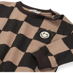 Prénatal baby sweater lange mouwen ruit bruin