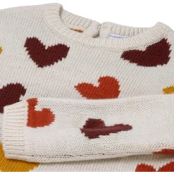 Prénatal baby sweater lange mouwen hartjes multi