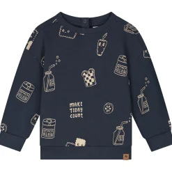 Prénatal baby sweater lange mouwen all over print blauw