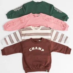 Prénatal baby sweater lange mouwen tekst bruin