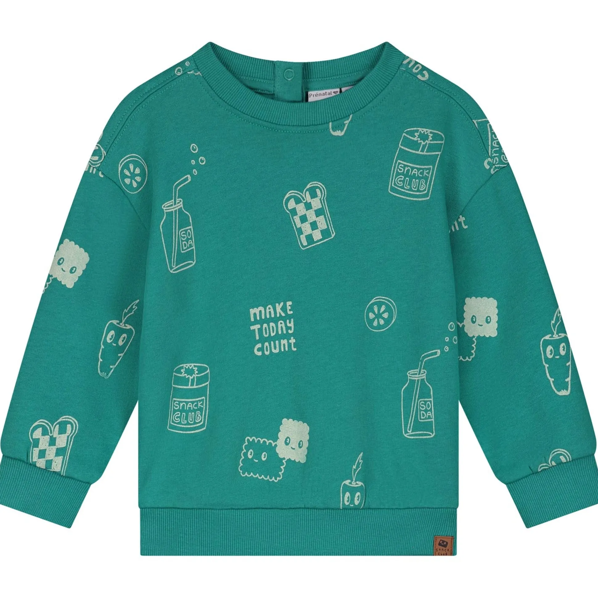 Prénatal baby sweater lange mouwen all over print groen