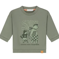 Prénatal baby sweater lange mouwen printopdruk groen