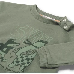 Prénatal baby sweater lange mouwen printopdruk groen