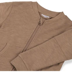 Prénatal baby vest lange mouwen effen bruin