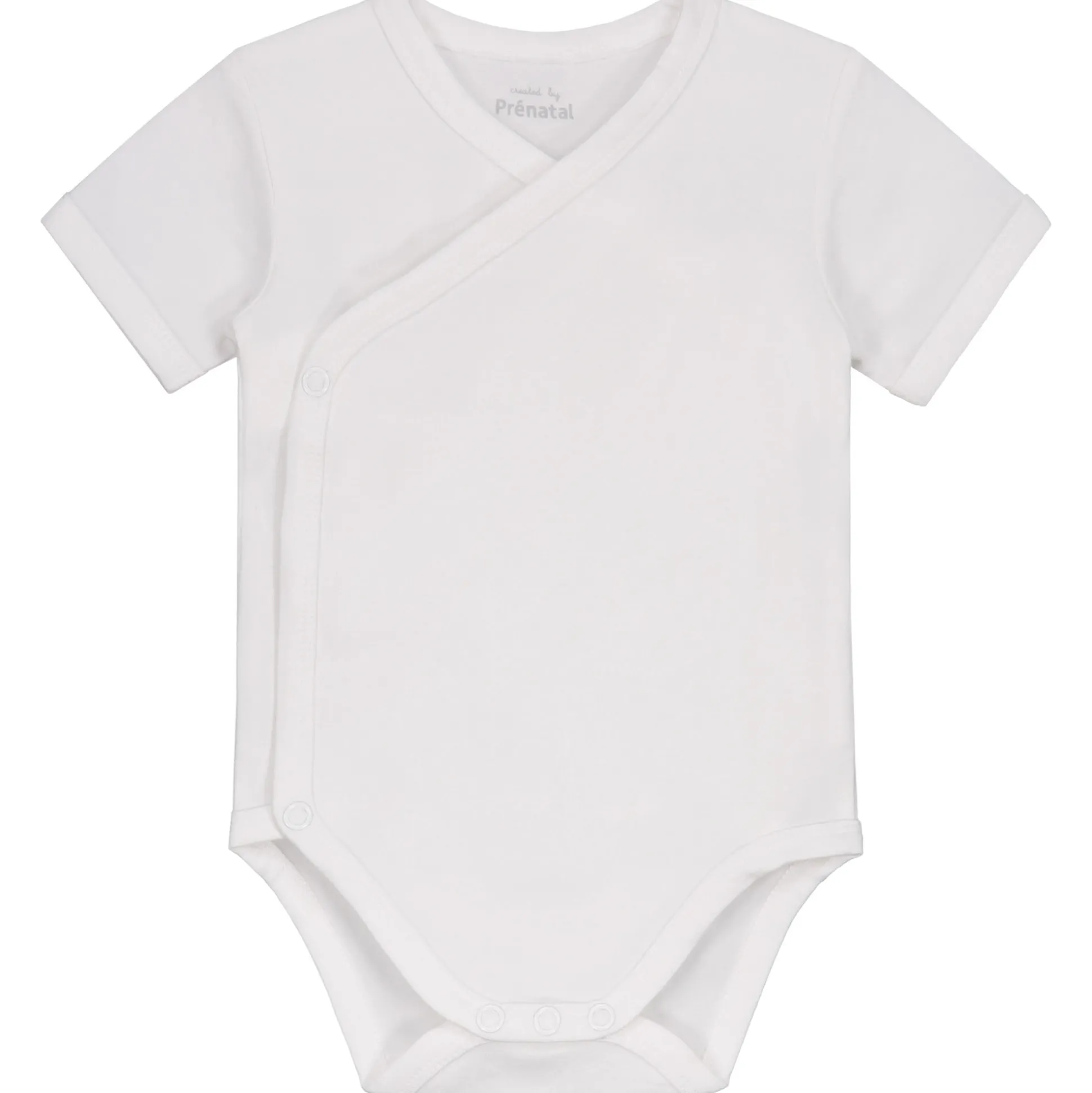 Prénatal basis overslagromper korte mouwen effen wit