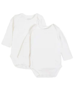 Prénatal basis romper 2 stuks lange mouwen effen wit