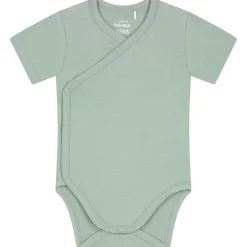 Prénatal basis romper korte mouwen effen groen