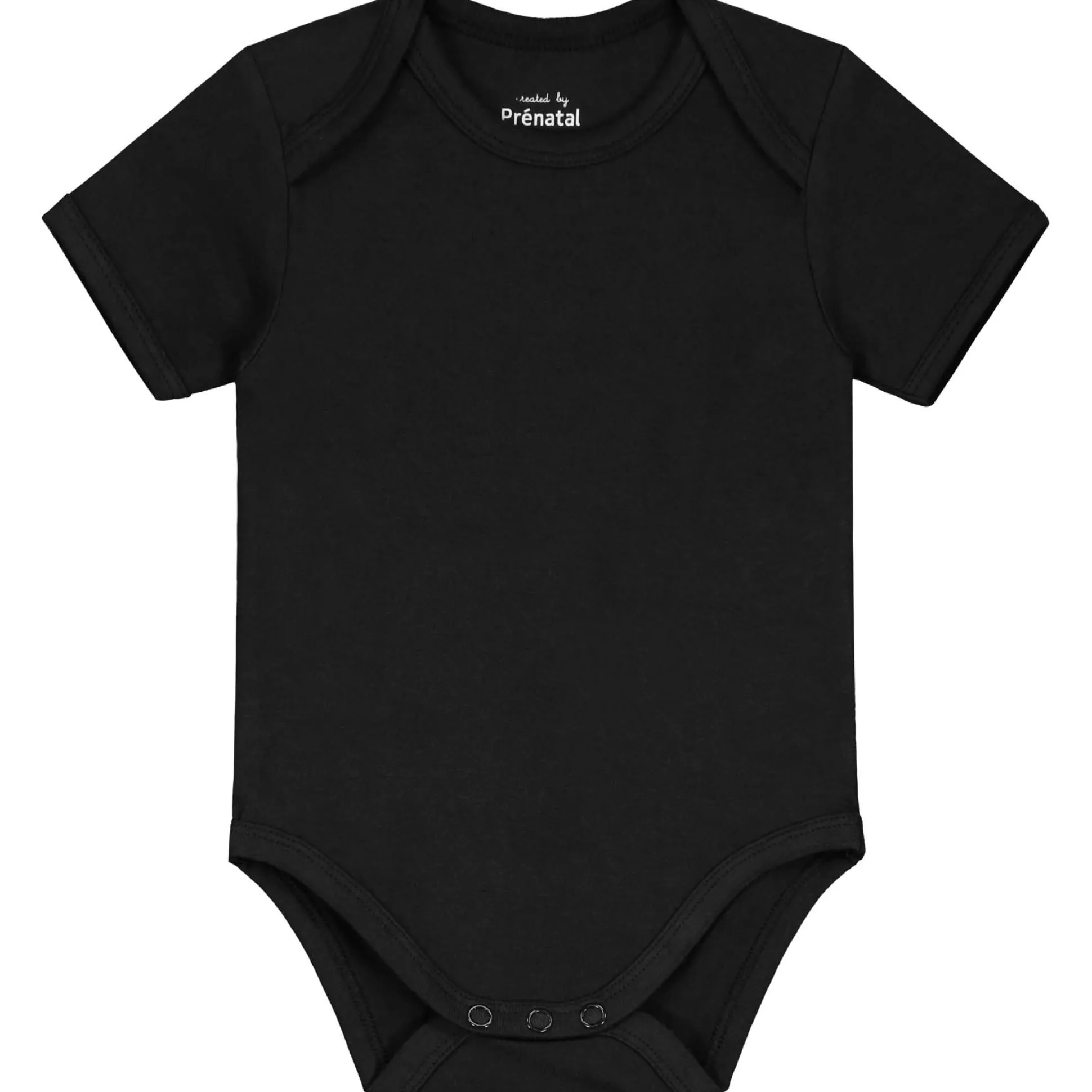 Prénatal basis romper korte mouwen effen zwart