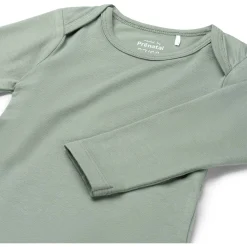 Prénatal basis romper lange mouwen effen groen