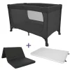 Prénatal campingbed Evi zwart met matras & matrashoes