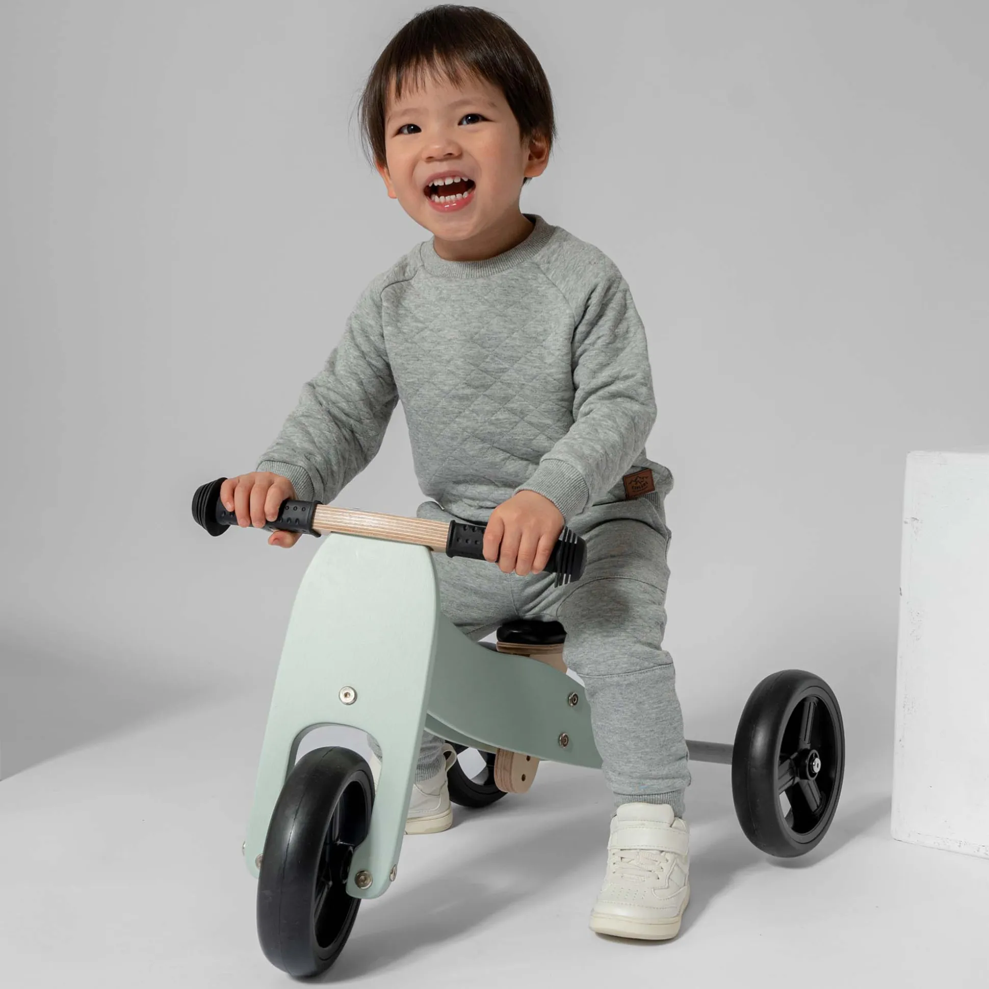 Prénatal houten loopfiets 4-in-1 Soft Green Grey