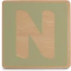 Prénatal houten namentrein letter N Mintgreen