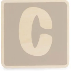 Prénatal houten namentrein letter C Taupebrown