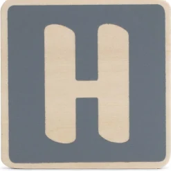 Prénatal houten namentrein letter H Stonegrey
