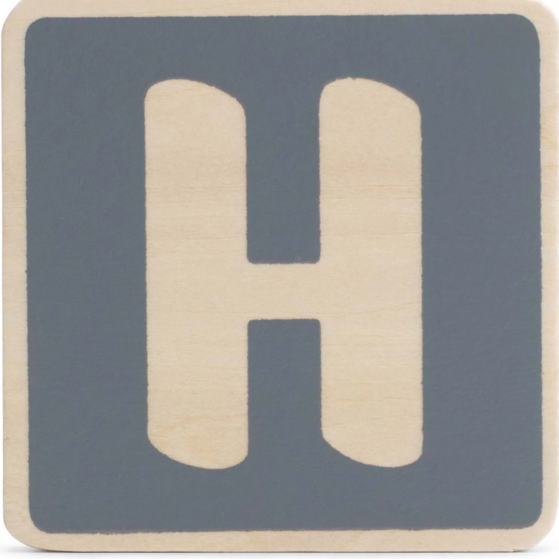 Prénatal houten namentrein letter H Stonegrey