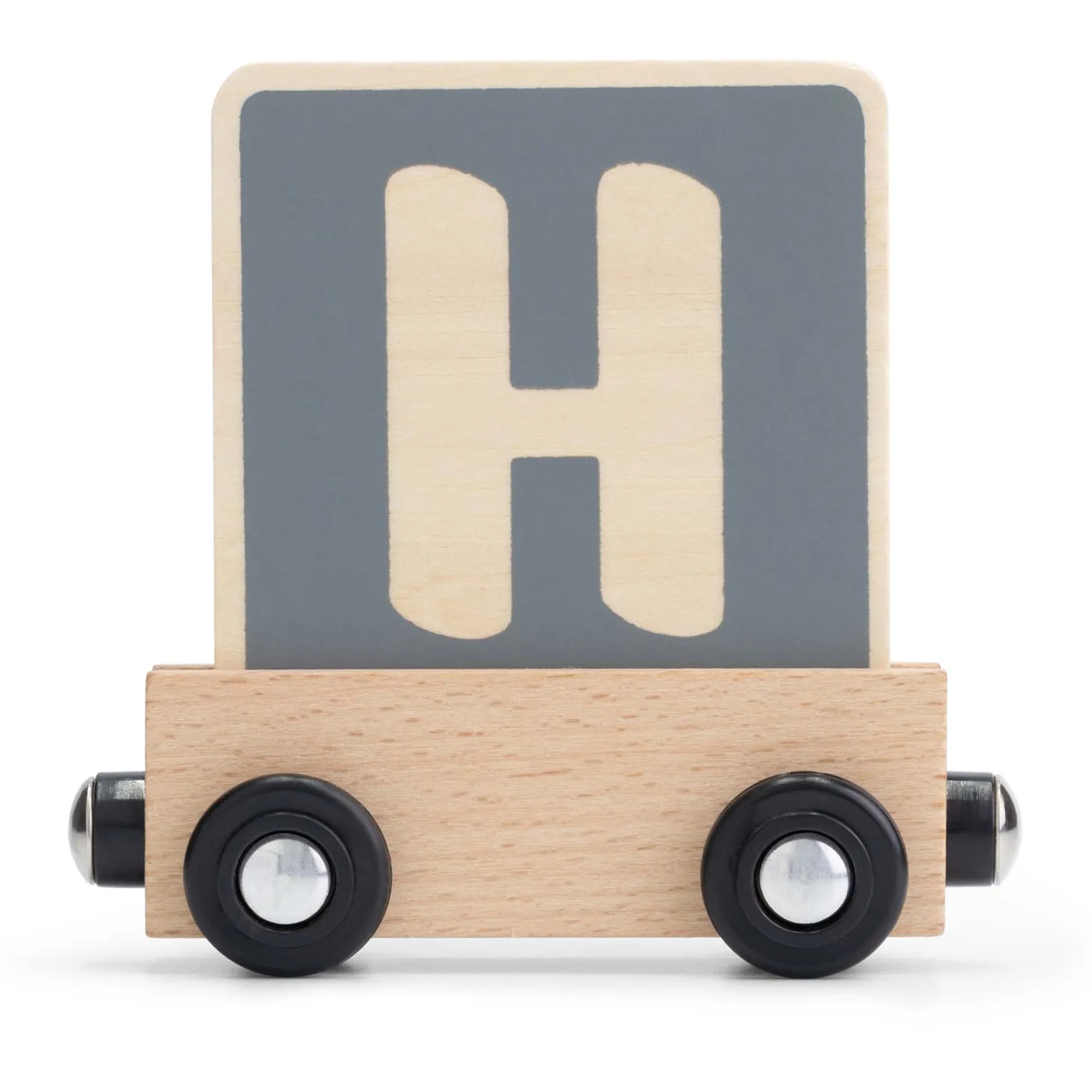 Prénatal houten namentrein letter H Stonegrey